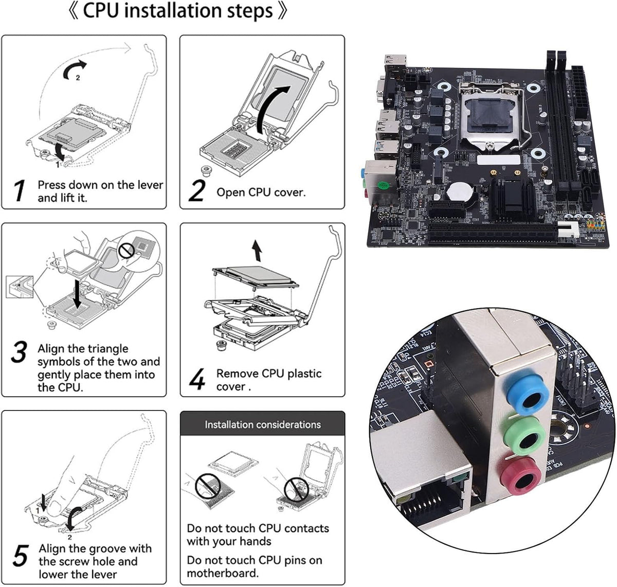H81 Gaming Motherboard, LGA 1150 Micro ATX PC Motherboard, 2X8 GB DDR3 -Speicher M.2 NVME, NGFF SATA 3.0 6 GB/S PCI E