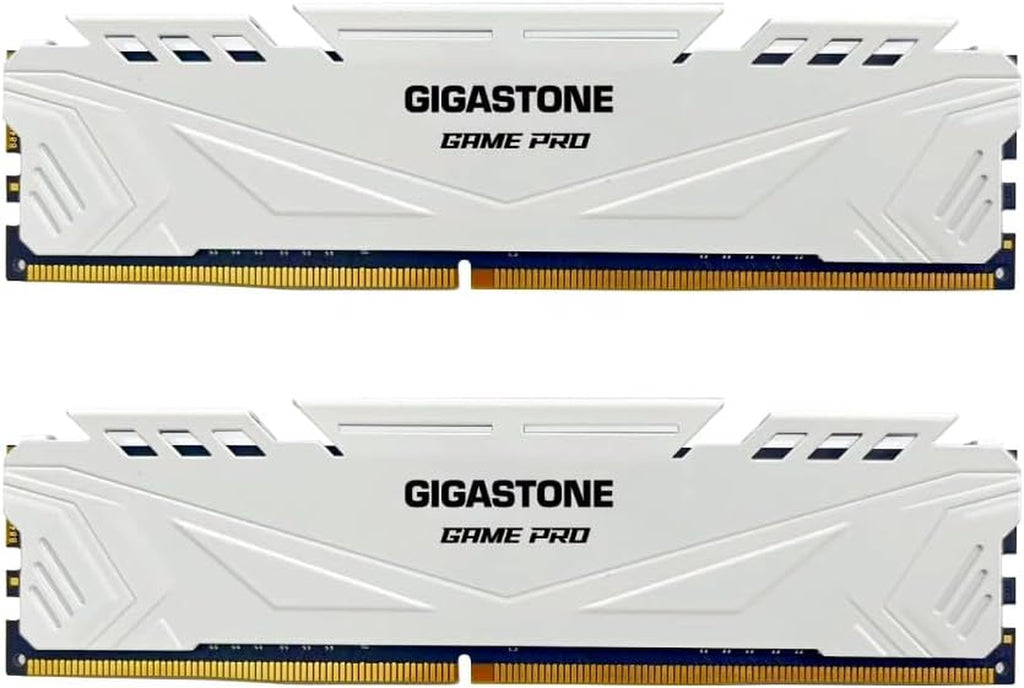 【DDR4 RAM】 GIGASTONE Game PRO 16GB Kit(2X8Gb) DDR4 3200Mhz PC4-25600 CL16-18-18-40 Intel XMP 2.0 AMD Ryzen 1.35V UDIMM 288Pin Nicht-Ecc Ungepuffert Desktop Hochleistung Arbeitsspeicher-Weiß