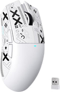 ATTACK SHARK X11SE Kabellose Gaming-Maus, 63G Superleicht, Mit Pixart Paw3311-Sensor, 22000 DPI, Tri-Mode BT/2,4 Ghz/Kabelgebunden, 1000Hz, 300Mah, Dual-Treiber, Für Pc/Xbox/Ps/Mac, Weiß Mit Klebeband