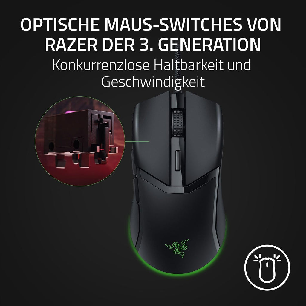 Razer Cobra - Leichte Kabelgebundene Gaming-Maus Mit Chroma RGB (Federleichte 57 G, Optische Maus-Switches Der 3. Gen, Chroma-Beleuchtung Mit Unterbodenbeleuchtung, Präzise Sensor-Anpassungen) Schwarz