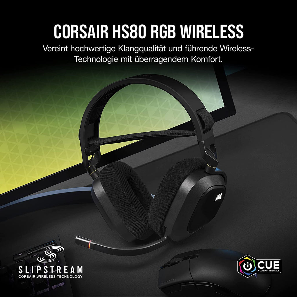 CORSAIR HS80 RGB WIRELESS Gaming Headset – Schwarz