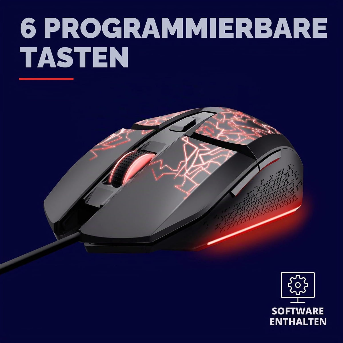 Gxtrust Vylax LED Gaming Maus Mit 6 Programmierbare Tasten, Schwarz