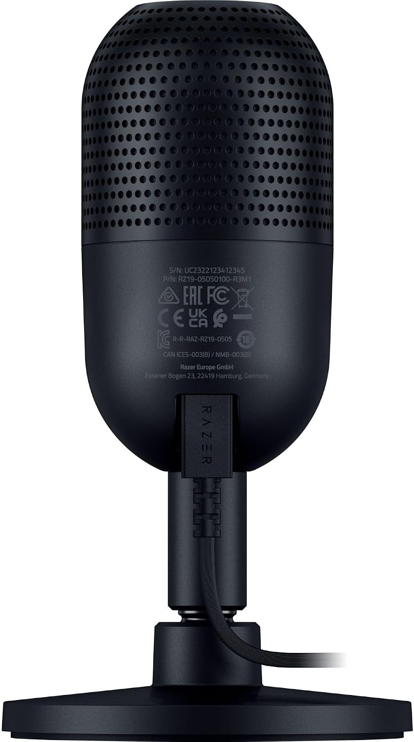 Razer Seiren V3 Mini - Ultrakompaktes Usb-Mikrofon (14Mm Supernieren Kondensatormikrofon, Tap-To-Mute-Sensor Mit Led-Anzeige, Integrierter Stoßdämpfer, Plug-And-Play Design) Schwarz