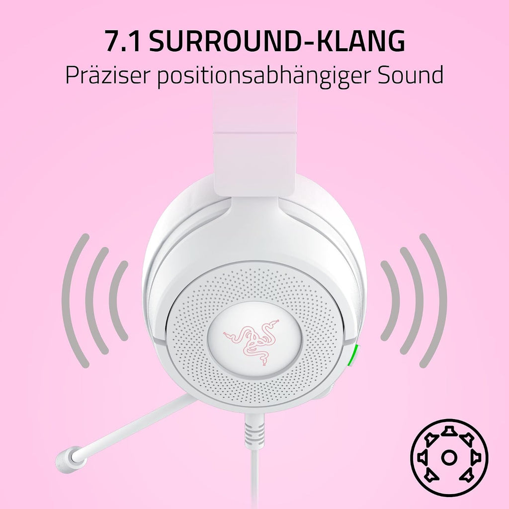 Razer Kraken Kitty V3 X - Kabelgebundenes Kitty-Headset Für Gaming - Kultige Kitty-Ohren - 270G Leicht - Hyperclear Kardioid Mikrofon - Triforce 40Mm Treiber - 3,5Mm Klinkenstecker | Weiß