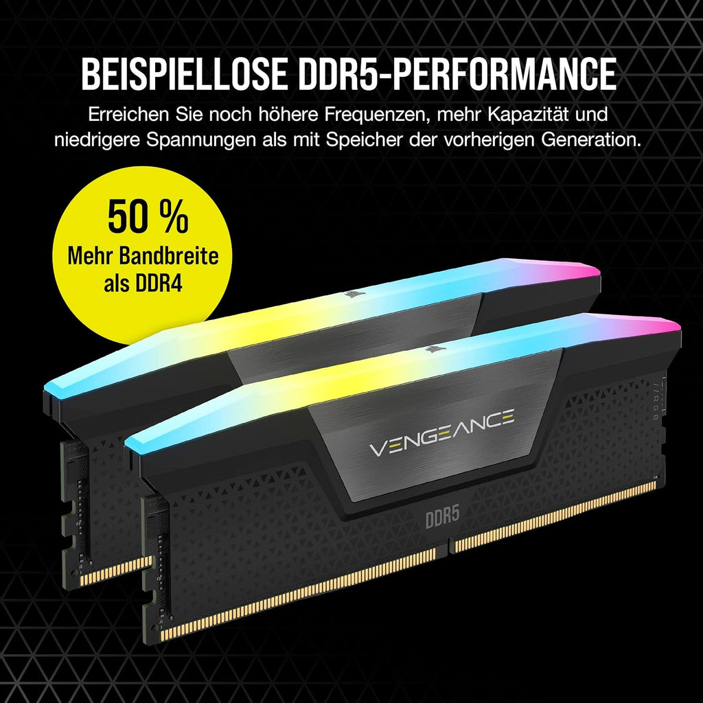 CORSAIR Vengeance RGB DDR5 32GB (2 X 16GB) Bis Zu 6400Mhz Intel RAM