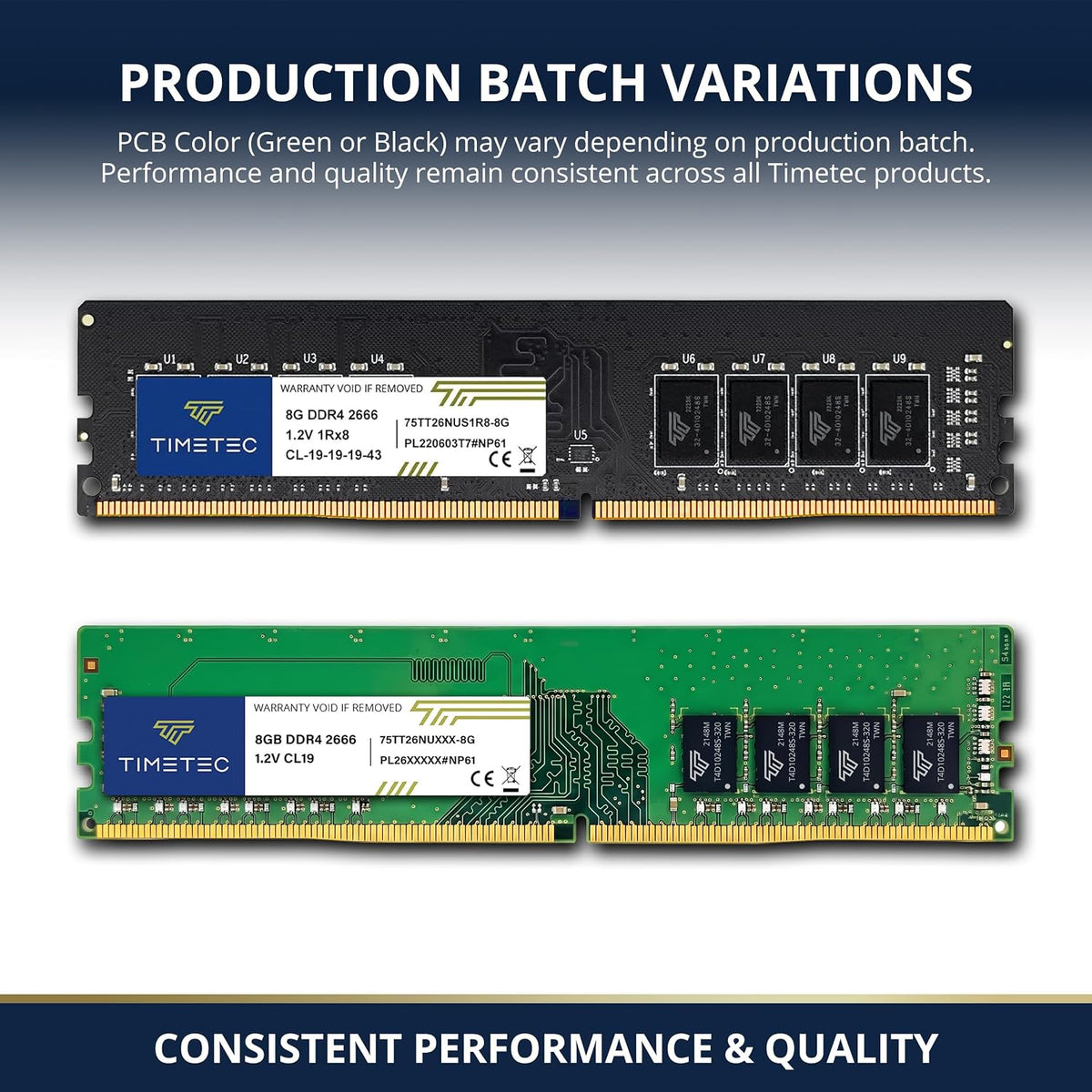 Timetec 16 GB KIT (2X8 GB) DDR4 2666 Mhz (PC4-2666V) PC4-21300 UDIMM Desktop-Ram – Non-Ecc Unbuffered, 288 Pin, 1,2 V, CL19 Dimm-Speichermodul