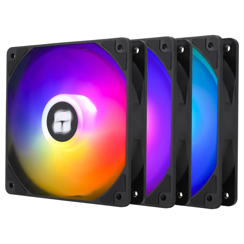 Thermalright TL-C12C-S Cpu-Lüfter 120Mm ARGB Gehäuselüfter, 4Pin PWM Silent Computer Lüfter Mit S-FDB Lager Enthalten, Bis Zu 1500RPM Lüfter（3 Stück）
