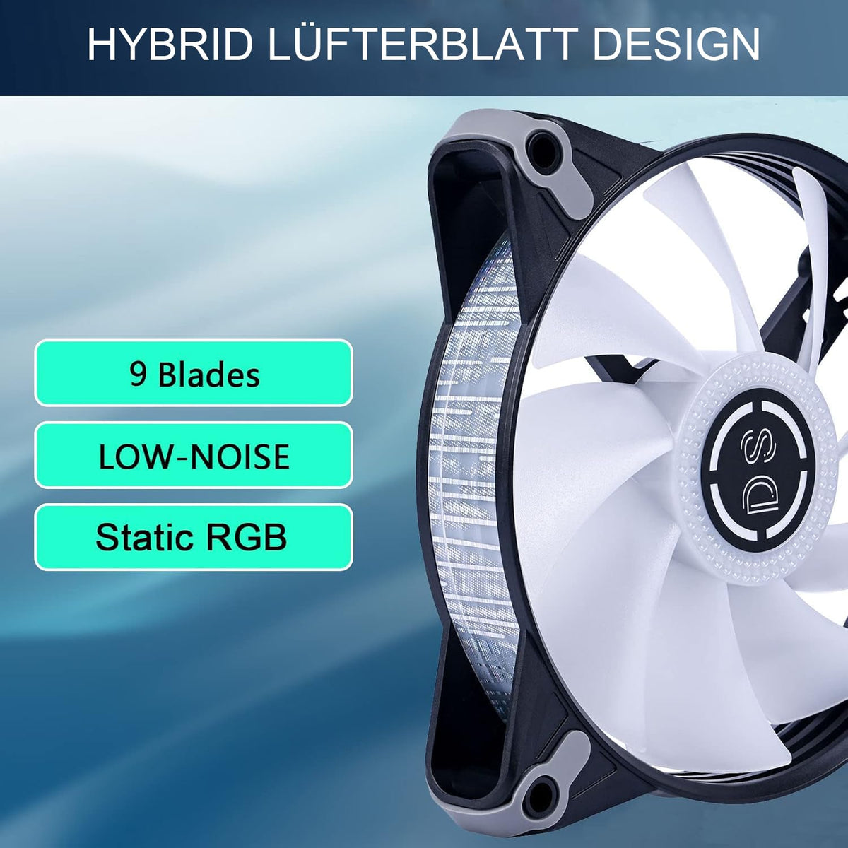 DS Rgb-Lüfter, 120 Mm, 3Er-Packung, Gehäusekühlungs-Led-Lüfter Für Weiß-Schwarzes Pc-Gehäuse, Cpu-Kühler Und Radiatorsystem