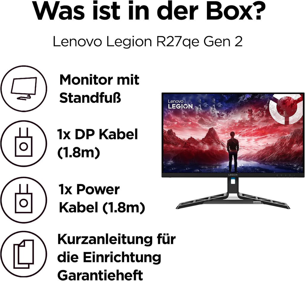 Lenovo Legion R27Qe Gen 2 | 27" QHD Gaming Monitor | 200 Hz | 0.5Ms