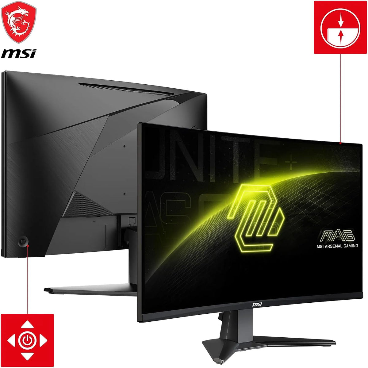 MSI MAG 27C6F 27 Zoll FHD Curved Gaming Monitor - 1500R 1920 X 1080 Rapid VA Panel, 180 Hz / 1Ms (Gtg), Adaptive-Sync - DP 1.2A, HDMI™ CEC