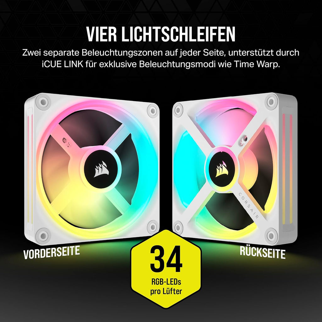 CORSAIR Icue LINK QX120 RGB 120Mm RGB Lüfter - Dreierpack - Weiß