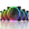 Uphere RGB LED Gehäuselüfter 120Mm High Airflow Lüfter Mit Controller Und Hub, 5Er-Pack (RGB123-5), Desktop