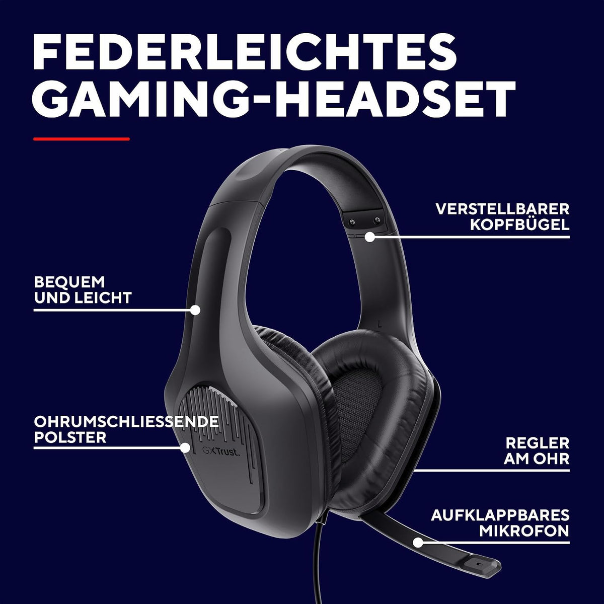 Gxtrust Rayne Leichtes Gaming Headset Für PC Xbox PS5 Switch Mobile