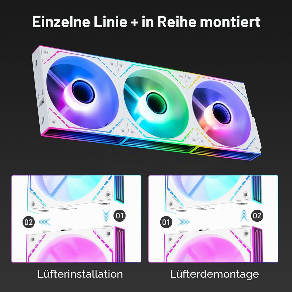 Thermalright TL-M12QRW-S X3 120Mm Reverse ARGB PWM Lüfter Weiß, 3Er-Pack