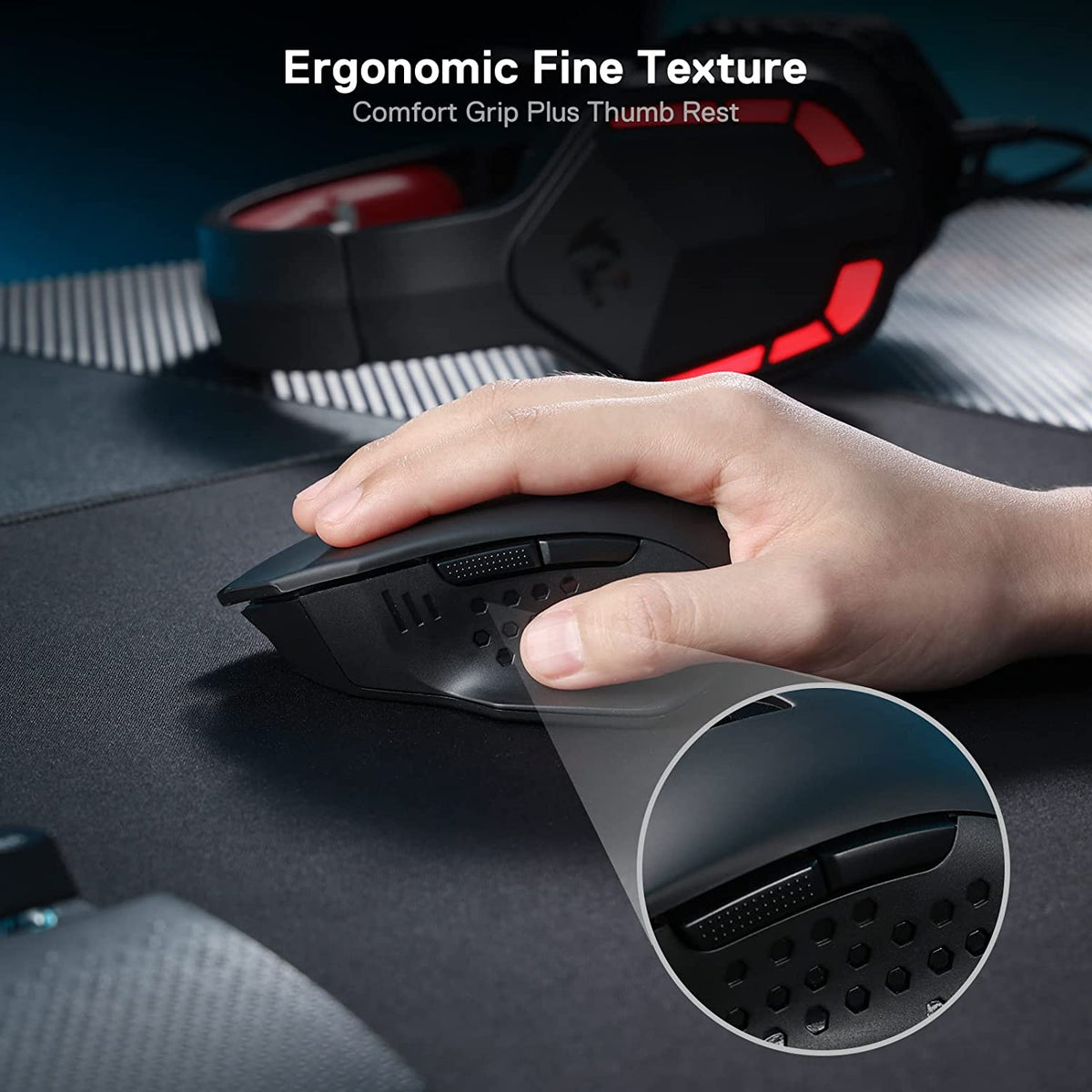 Redragon M656 Gainer Kabellose Gaming Maus 2,4 Ghz 4000 DPI
