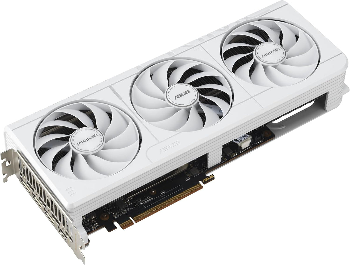 ASUS Prime Radeon RX 9070 XT White OC Edition Grafikkarte (Pcie 5.0, HDMI/DP 2.1, 2.5-Slot Design, Axial-Tech-Lüfter, Dual-Kugellager, Dual BIOS, ASUS GPU Guard)
