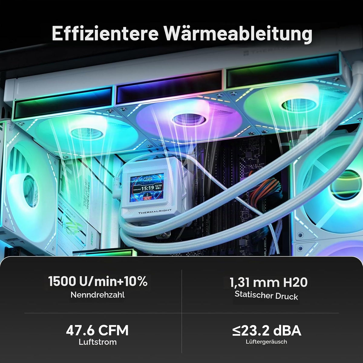 Thermalright TL-M12QRW-S X3 120Mm Reverse ARGB PWM Lüfter Weiß, 3Er-Pack