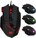Zelotes Gaming Maus,4000Dpi,12 Programmierbare Tasten,8 Gewichtsblöcke,Ergonomische Design,Rgb Gamer Maus Mit Kabel,Für Pc,Mac,Computer,Laptop,Schwarz