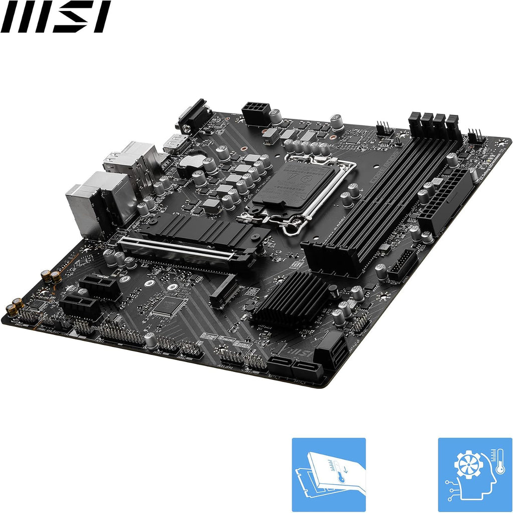 MSI PRO B760M-P DDR4 Mainboard, Unterstützt Intel 12., 13. & 14. Gen Core Prozessoren, LGA 1700, DDR4 Memory Boost 4800+Mhz/Oc, Pcie 4.0 X16 Slot, M.2 Gen4 Slots, Micro-Atx,Divers,M-Atx