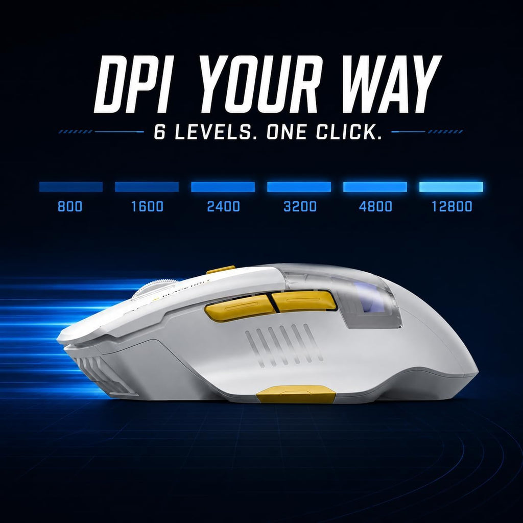Inphic A9 Explorer V2 Tri‑Modus Kabellose Leise Gaming‑Maus, 12800 DPI