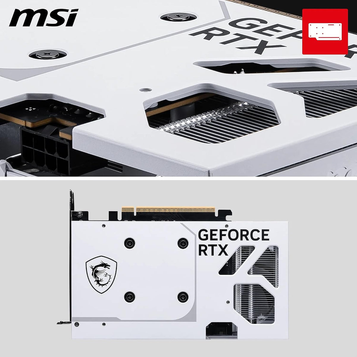 MSI Geforce RTX 5060 8G Ventus 2X OC White - 8GB GDDR7 (28Gbps/128-Bit), Pcie 5, Boost: 2527 Hz, HDMI 2.1B, Displayport 2.1B