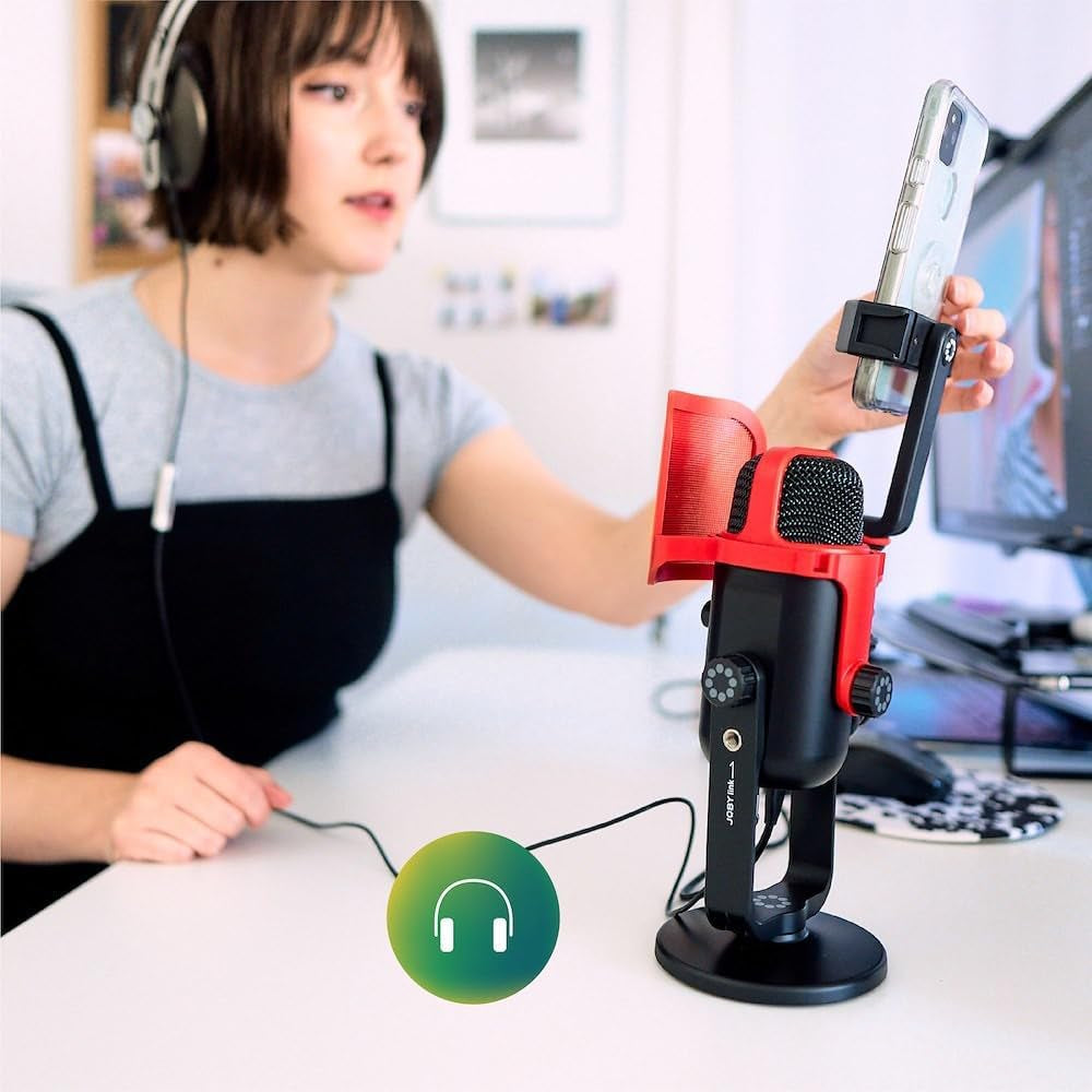 JOBY Wavo POD Usb-Kondensatormikrofon Für PC, Streaming USB Mikrofon, Gaming Podcasts, Mit Stummschaltung, Verstärkungsregelung, Live-Überwachung, Plug-And-Play Für PC Und Mac