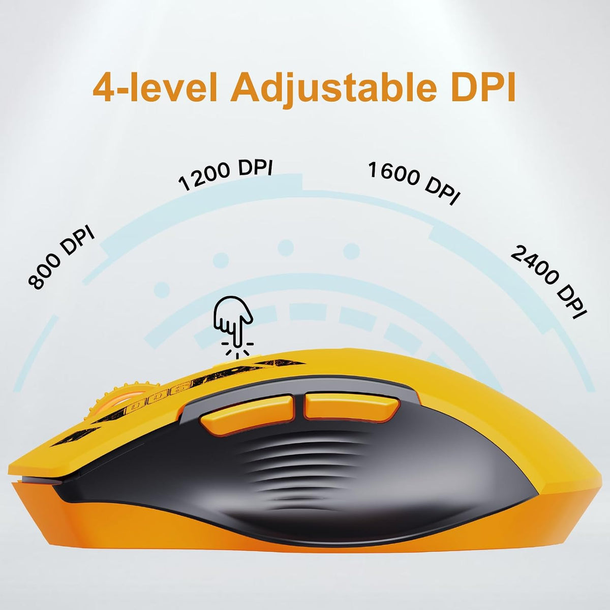 Uineer Kabellose Maus, 2,4 Ghz Usb-Funkmaus, Batteriestandsanzeige