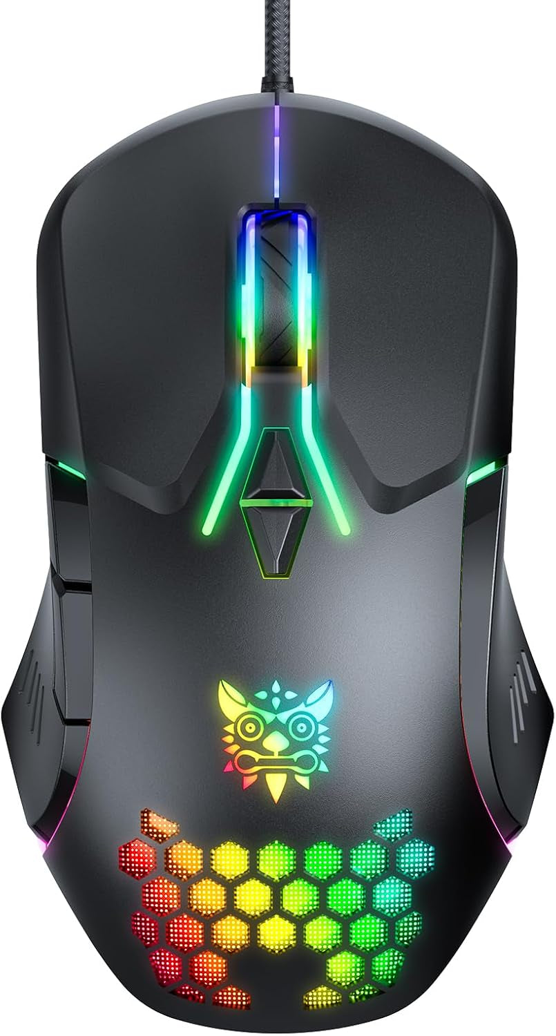 Kabelgebundene Pc-Gaming-Maus: Hochpräziser Sensor, Rgb-Hintergrundbeleuchtung, Einstellbare DPI, 7 Programmierbare Tasten, Ergonomische Maus Für Büro Und Gaming Unter Windows/Mac/Linux/Chrome OS