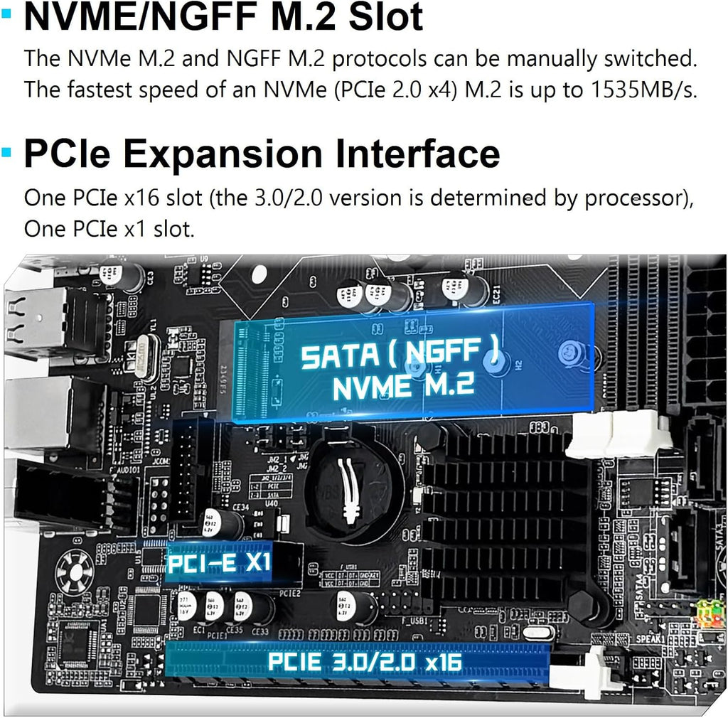 SHANGZHAOYUAN H61C Mainboard LGA 1155 Gaming Motherboard Kompatibel Mit Intel 2Th/3Th Gen I3,I5,I7/Xeon E3 V2/Pentium Series Cpus, Pcie X16, 100M LAN, DDR3, NVME/NGFF M.2, VGA, Hdmi-Kompatibel