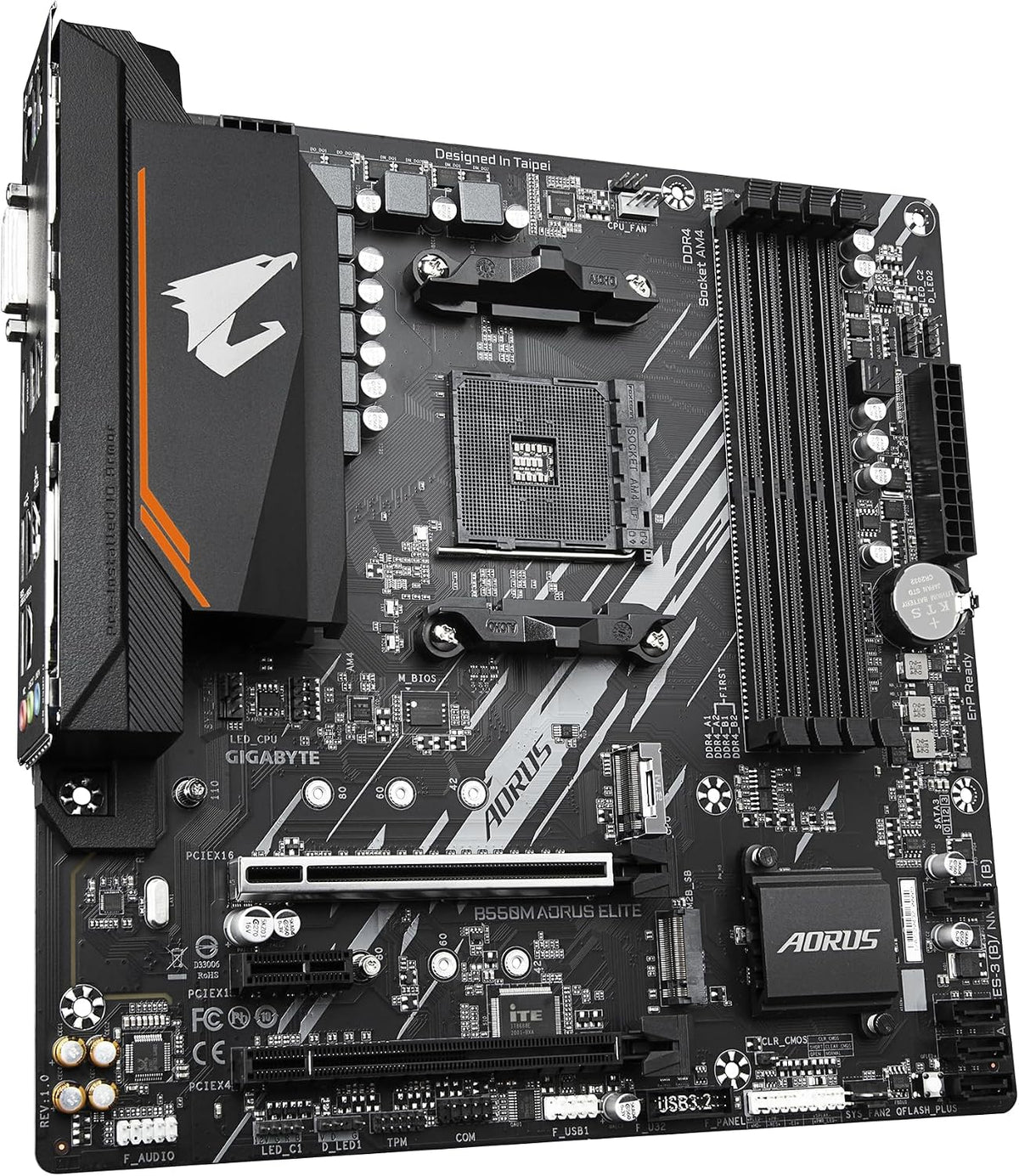 GIGABYTE B550M AORUS Elite Mainboard – AMD Ryzen 5000 Cpus, Micro-Atx Mainboard, 5+3 Phasen VRM, Bis Zu 4733 Mhz DDR4, Pcie 4.0 + Pcie 3.0 M.2, 1Gbe LAN, USB 3.2 Gen 1