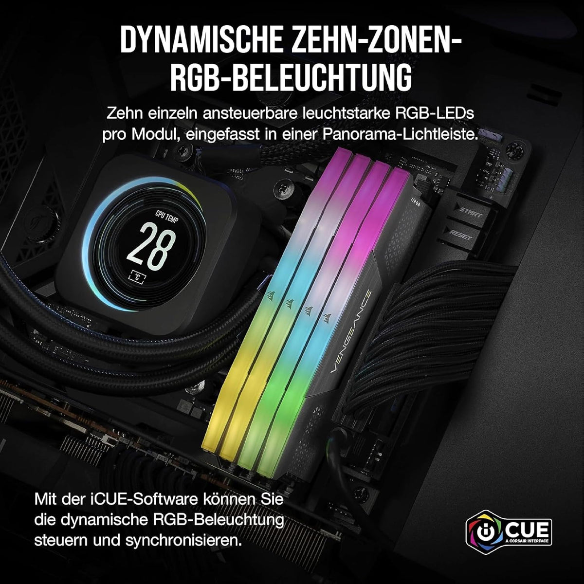 CORSAIR Vengeance RGB DDR5 16GB (1 X 16GB) Bis Zu 6000Mhz AMD Intel RAM