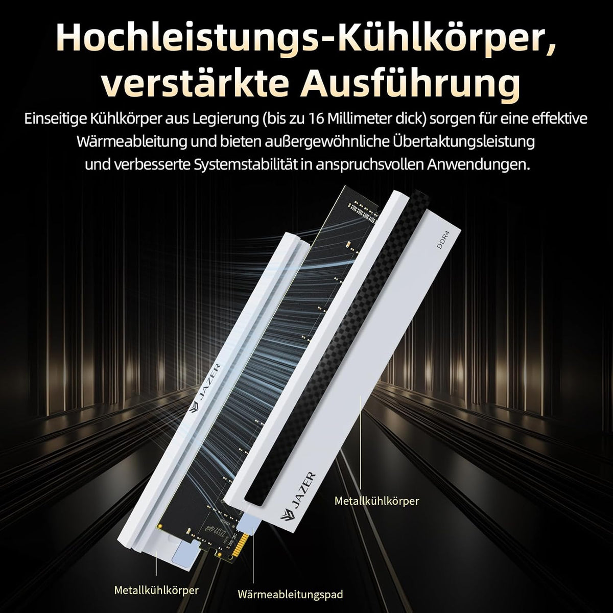 JAZER DDR4 RAM 32GB (2X16Gb) 3200Mhz Desktop Hochleistungs Memory