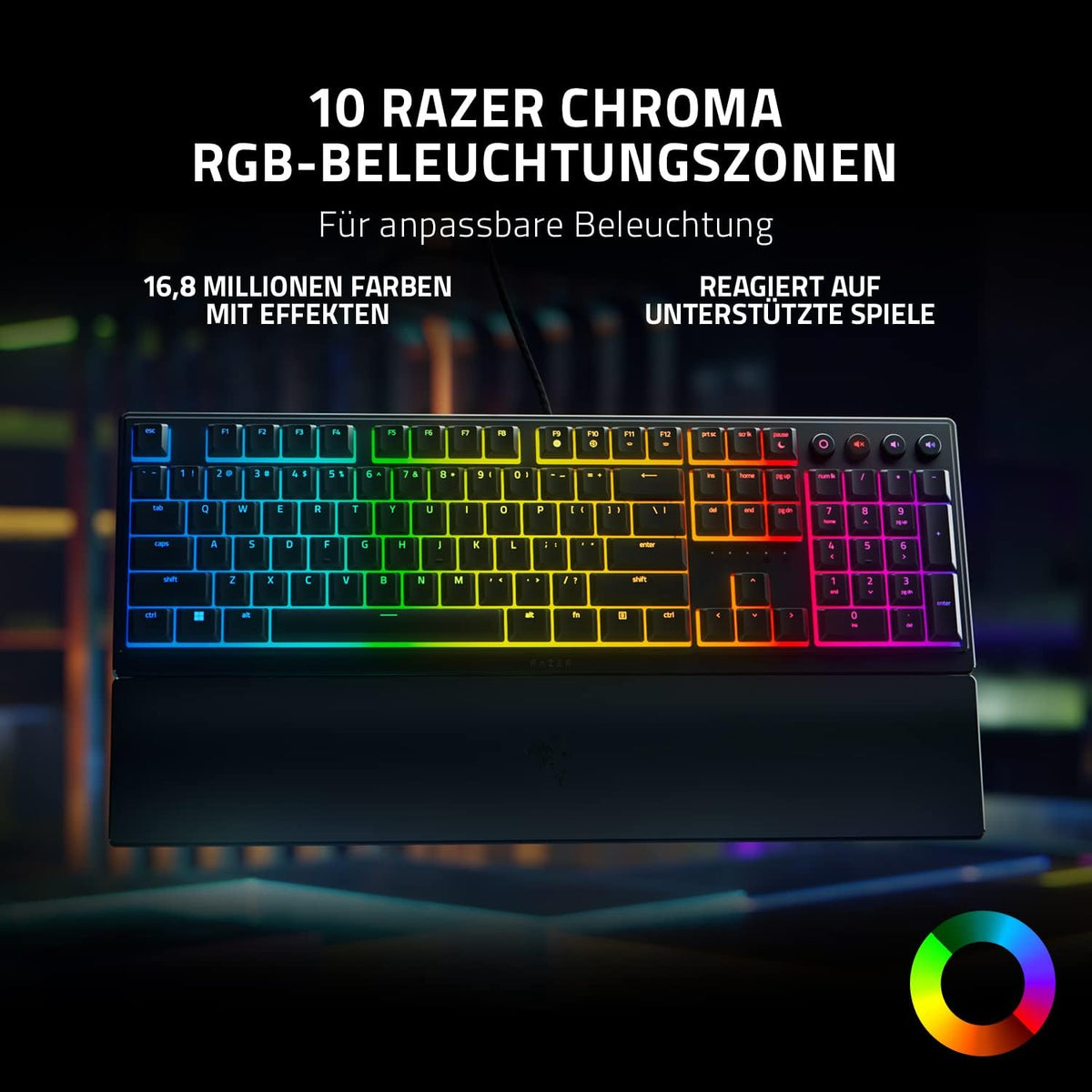 Razer Ornata V3 Tenkeyless - Kompakte Flache Gaming-Tastatur (Mecha-Membran-Switches, Tastenkappen Mit Anti-Uv-Beschichtung, Beleuchtete Separate Medientasten) QWERTZ De-Layout | Schwarz