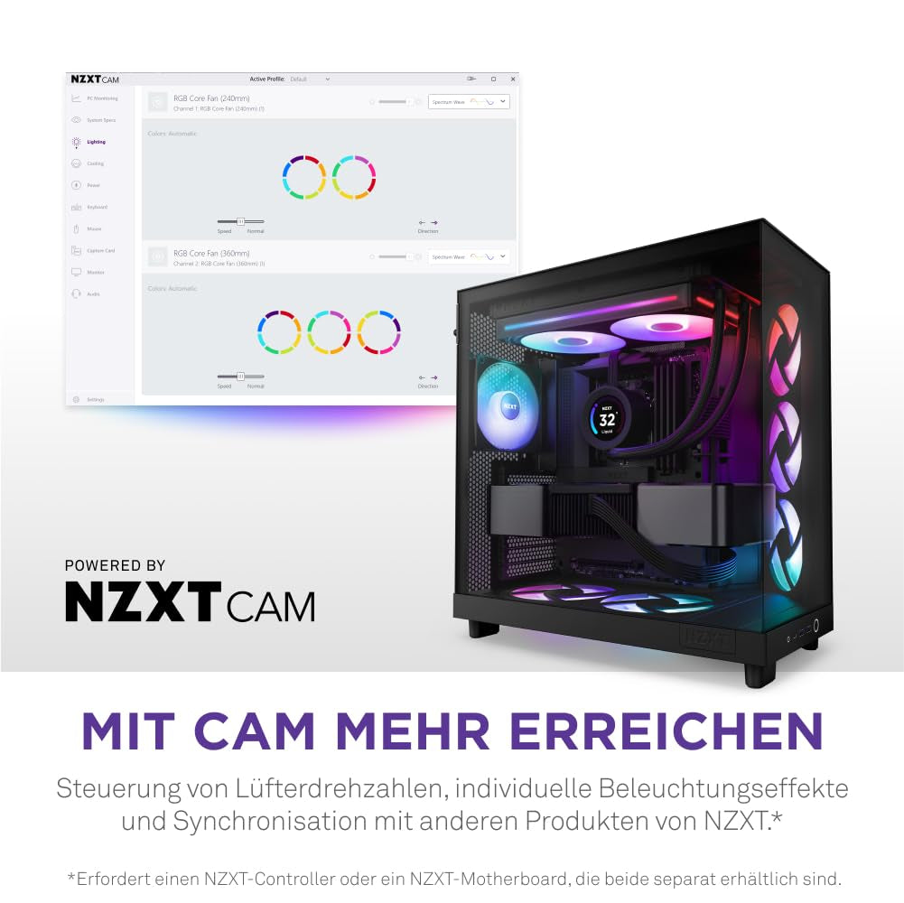 NZXT F280 RGB Core - 280Mm Single-Frame RGB Lüfter - Schwarz