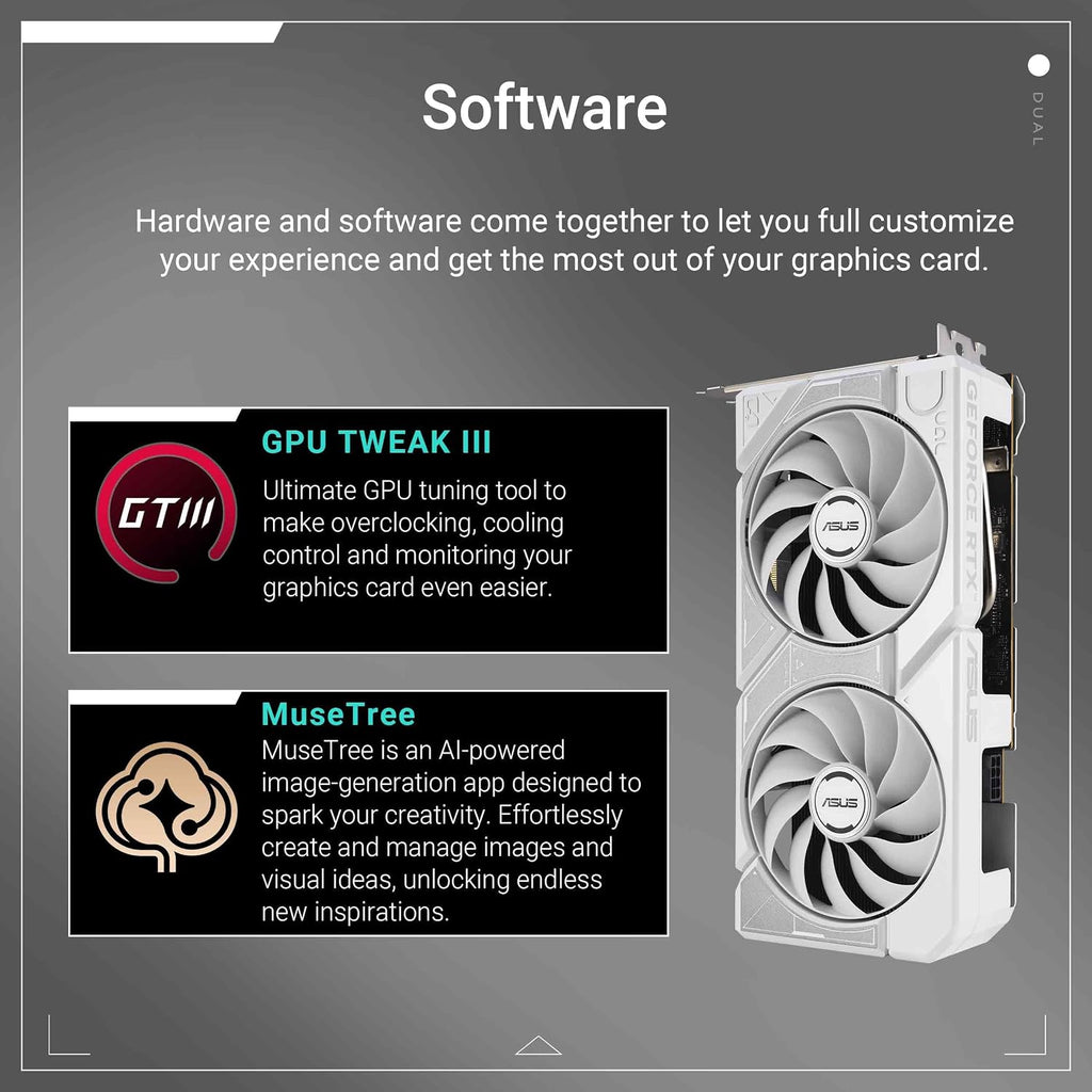 ASUS Dual Geforce RTX 5060 8GB GDDR7 White OC Edition Gaming Grafikkarte