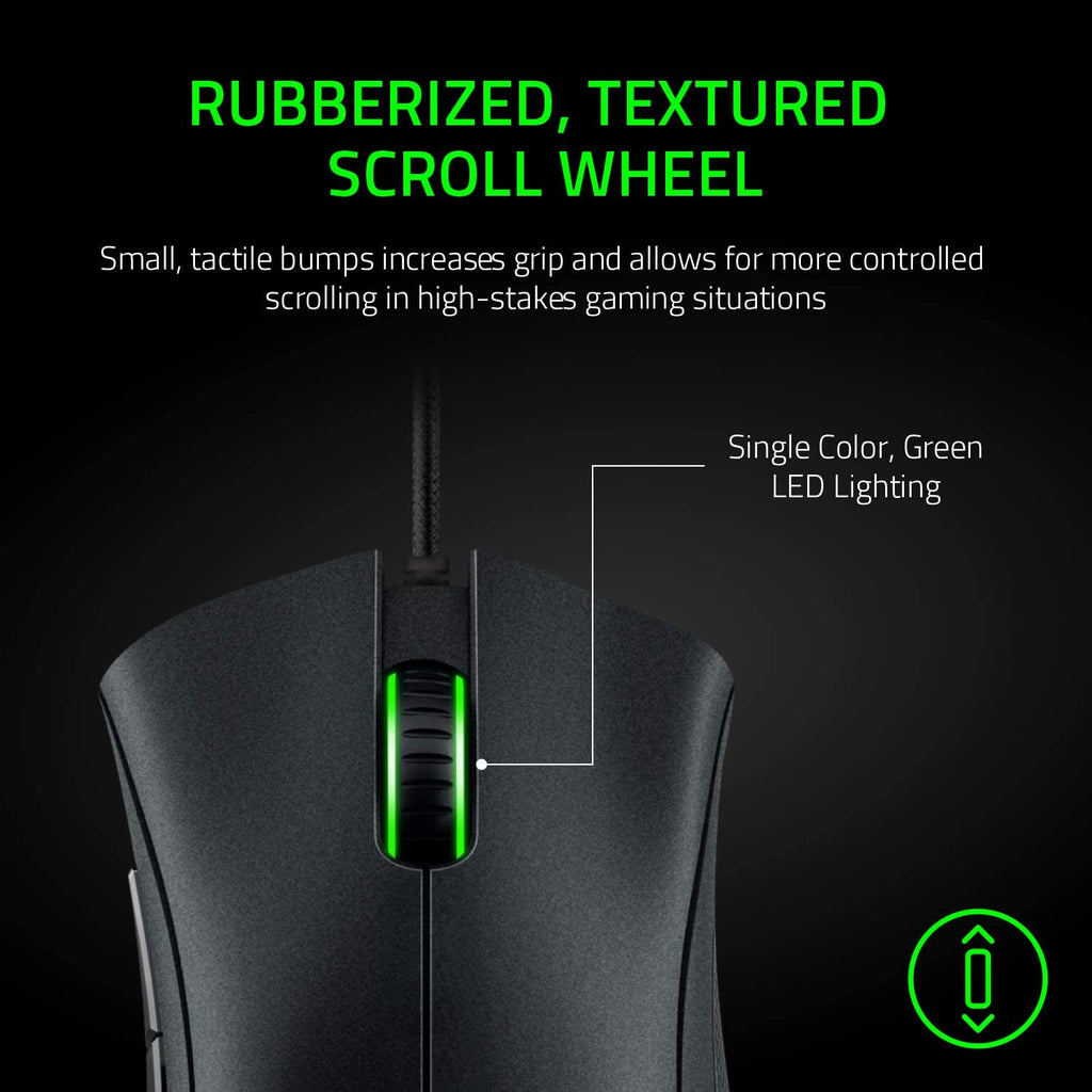 Razer Deathadder Essential (2021) - Kabelgebundene Gaming-Maus Mit Optischem Sensor Mit 6400 DPI (5 Programmierbare Tasten, Ergonomischer Formfaktor, 10 Millionen Klicks Lebensdauer) Schwarz