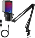 VCOM Gaming Mikrofon Mit Arm, USB Microphone Kit Mit RGB Modi, Mute