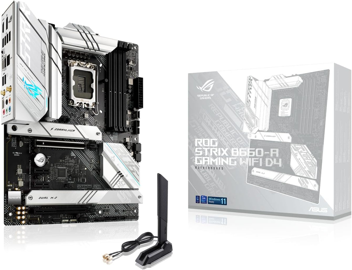 ASUS ROG Strix B660-A Gaming Wifi D4 Mainboard Sockel Intel LGA 1700 | Weiß