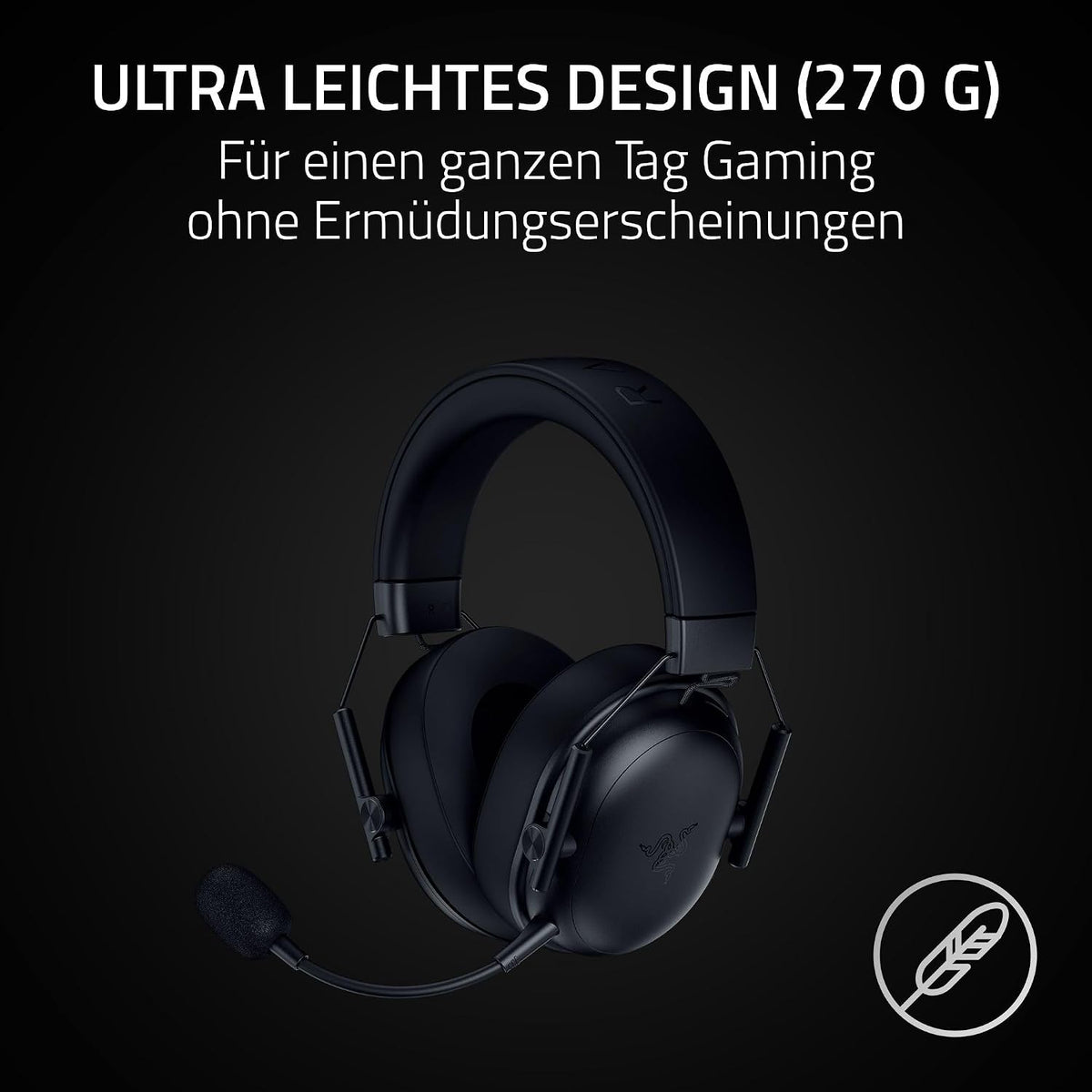 Razer Blackshark V3 X Hyperspeed - Kabelloses E-Sport-Headset - Ultra Leicht 270G - Triforce 50Mm Treiber - Abnehmbares Mikrofon - Surround Sound - Wireless 2,4 Ghz & Bluetooth - Pc/Mac | Schwarz