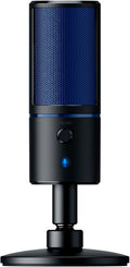 Razer Seiren X Für Playstation - USB Kondensator-Mikrofon Für Streaming Auf Der PS4 Und PS5 (Kompakt Mit Schockdämpfer, Superniere Aufnahmemuster, Stumm-Taste) Schwarz-Blau