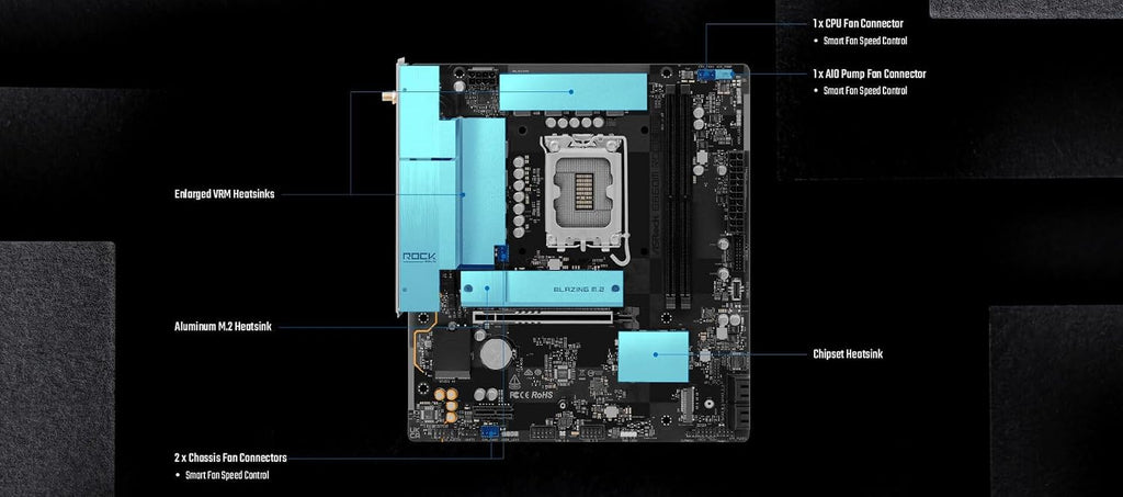Asrock B860M Rock Wifi Intel B860 Lga 1851 [Socket V1] Micro Atx (B860M Rock Wifi)
