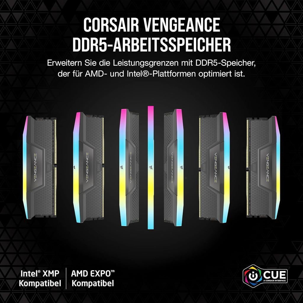 CORSAIR Vengeance RGB DDR5 16GB (2 X 8GB) Bis Zu 5200Mhz AMD Intel RAM