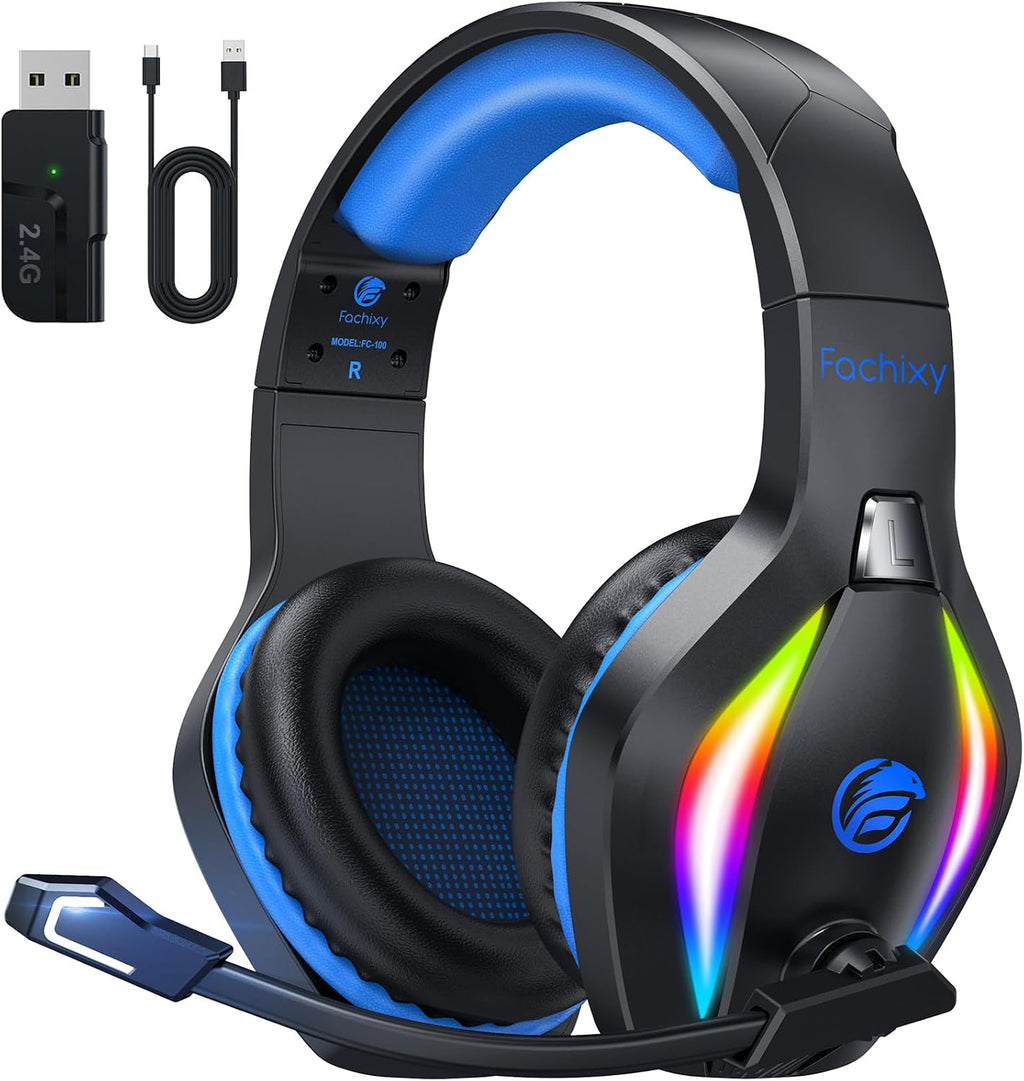 Fachixy Wireless Gaming Headset Mit Mikrofon Für PS5, PS4, PC, Mac, Switch