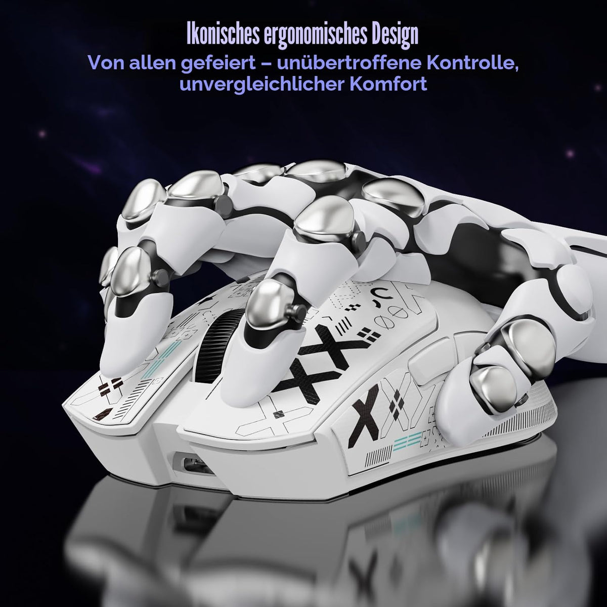 ATTACK SHARK X11SE Kabellose Gaming-Maus, 63G Superleicht, Mit Pixart Paw3311-Sensor, 22000 DPI, Tri-Mode BT/2,4 Ghz/Kabelgebunden, 1000Hz, 300Mah, Dual-Treiber, Für Pc/Xbox/Ps/Mac, Weiß Mit Klebeband