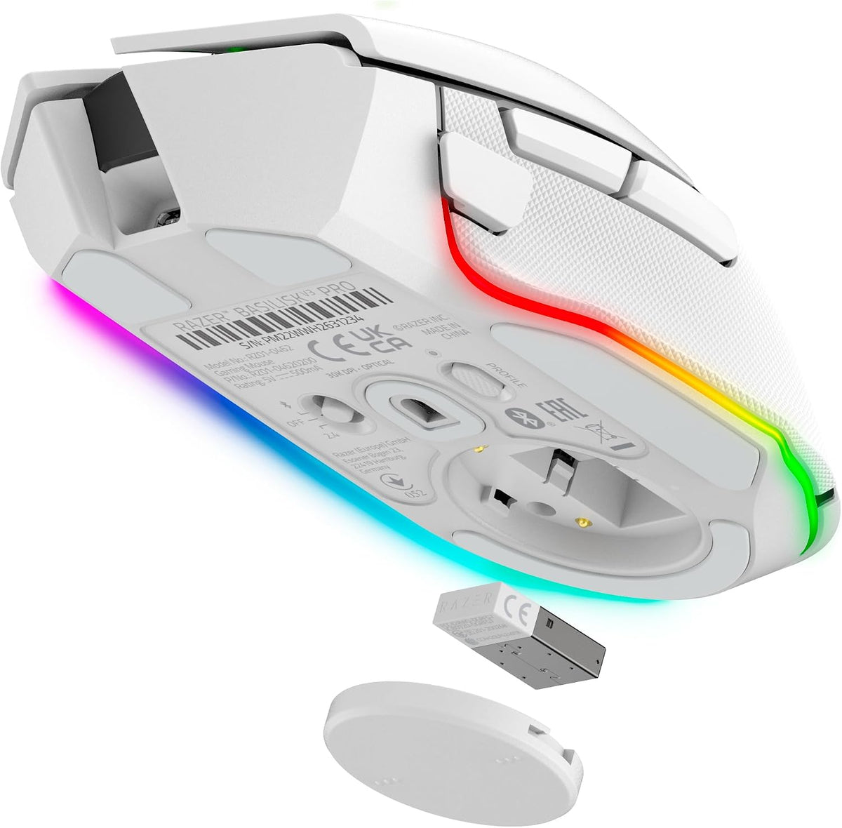 Razer Basilisk V3 Pro - Anpassbare Kabellose Gaming-Maus Hyperscroll Tilt Wheel - Focus Pro 30K Optischer Sensor - 13-Zonen Chroma-Beleuchtung - 10+1 Programmierbare Tasten - Pc/Mac | Weiß