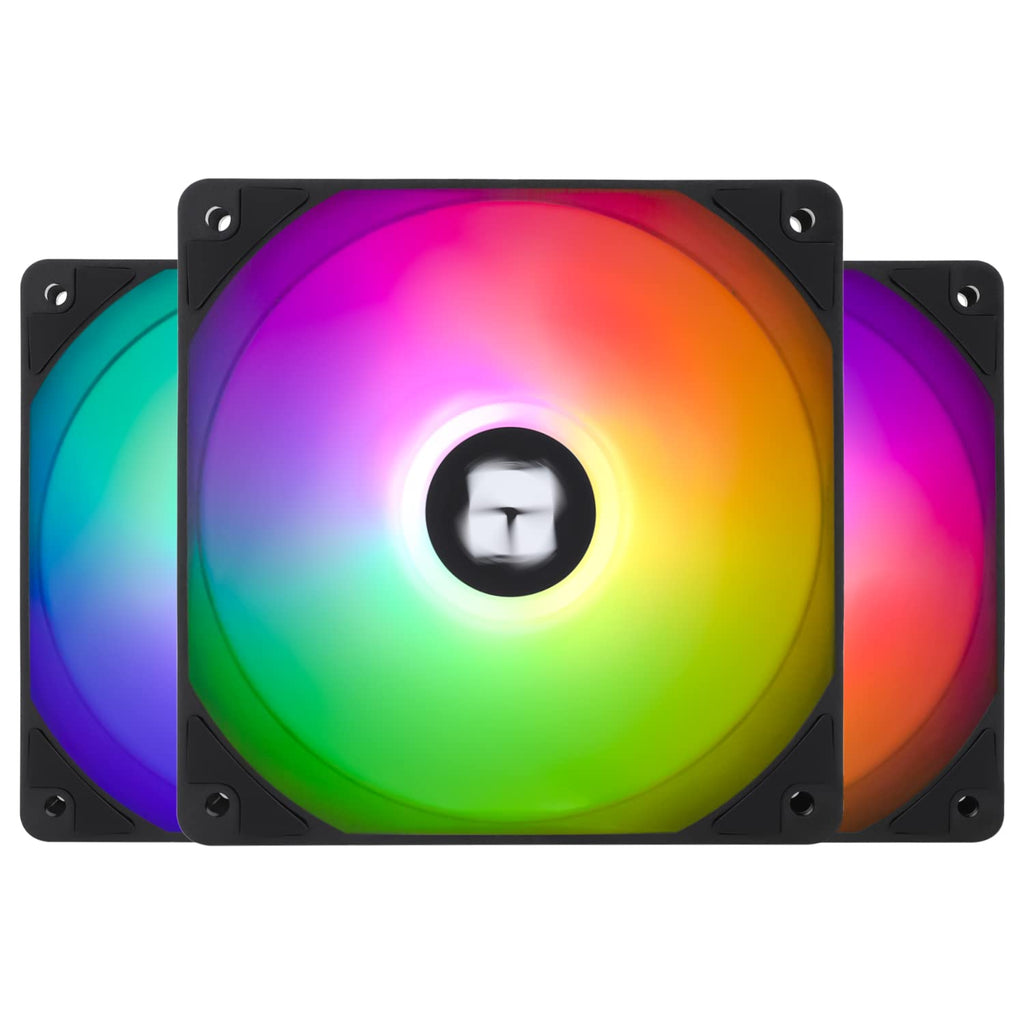 Thermalright TL-C12C-S Cpu-Lüfter 120Mm ARGB Gehäuselüfter, 4Pin PWM Silent Computer Lüfter Mit S-FDB Lager Enthalten, Bis Zu 1500RPM Lüfter（3 Stück）