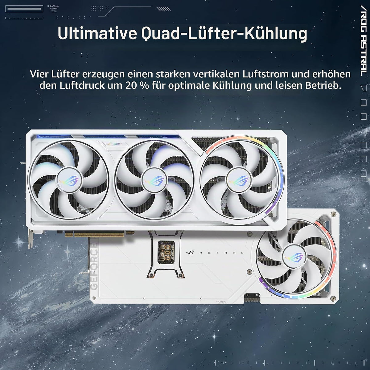 ASUS ROG Astral NVIDIA Geforce RTX™ 5080 16 GB GDDR7 White OC Edition – Quad-Fan Gaming-Grafikkarte Liefert Beispiellosen Luftstrom Und Luftdruck Für Optimale Leistung, 3 Jahre Garantie