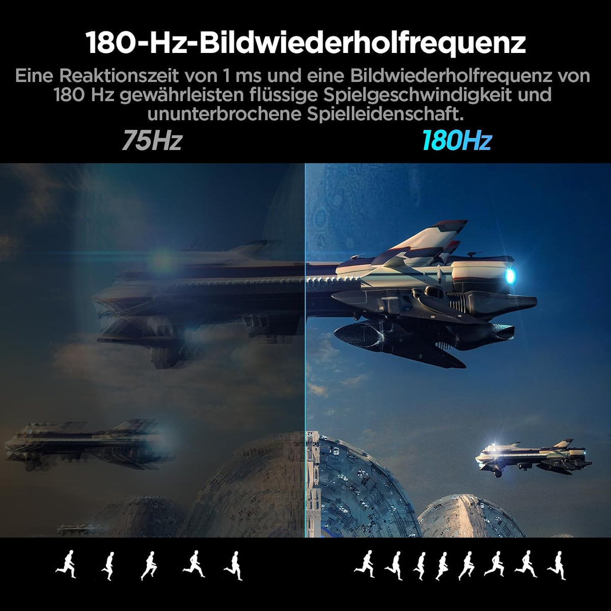KOORUI 24 Zoll Gaming PC Bildschirm 180Hz MPRT 1Ms 24E6CA