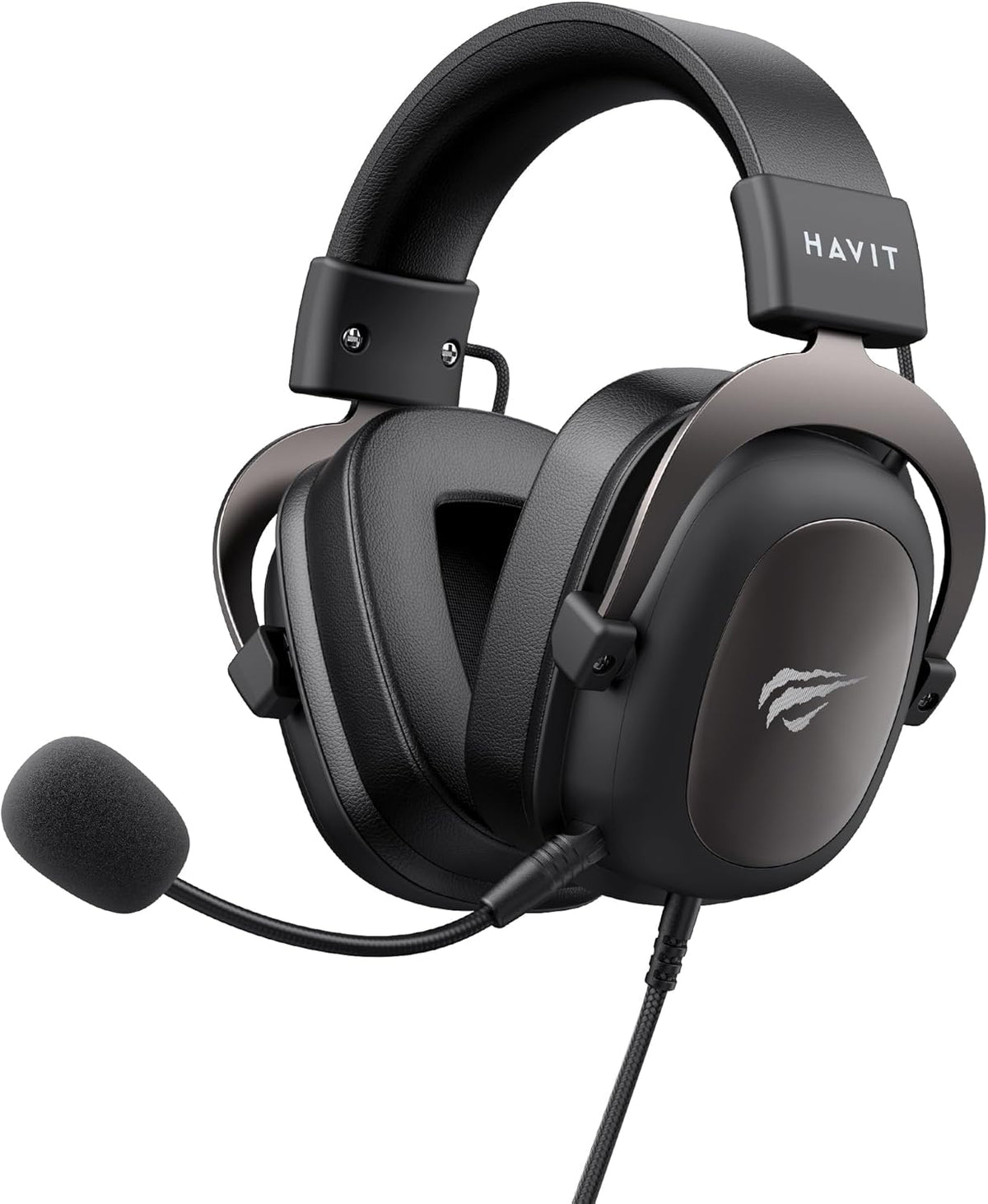 Havit Gaming Headset Mit Mikrofon - Gaming Kopfhörer [3,5Mm Klinke Für PC, Xbox Und Playstation] - Gamer Kopfhörer over Ear [Mit Noise Cancelling] - Metallic Schwarz