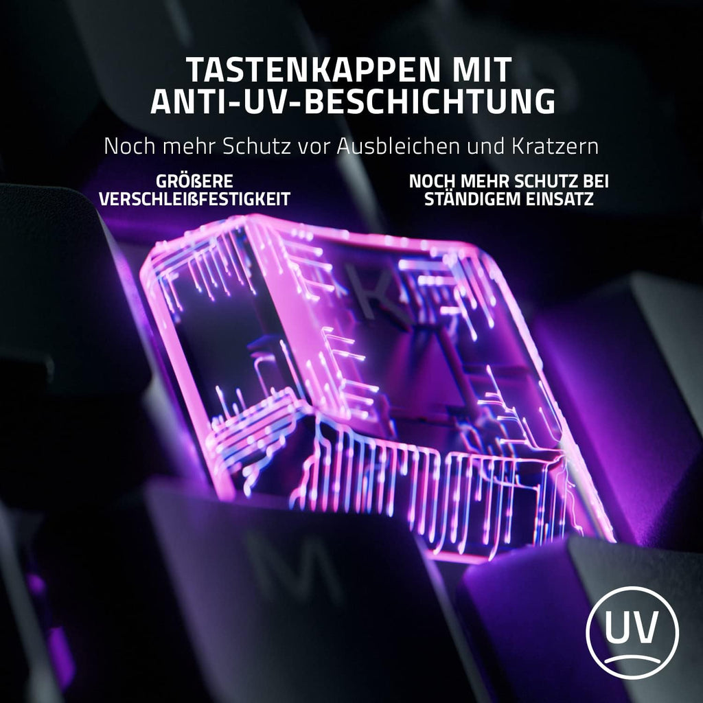 Razer Ornata V3 Tenkeyless - Kompakte Flache Gaming-Tastatur (Mecha-Membran-Switches, Tastenkappen Mit Anti-Uv-Beschichtung, Beleuchtete Separate Medientasten) QWERTZ De-Layout | Schwarz